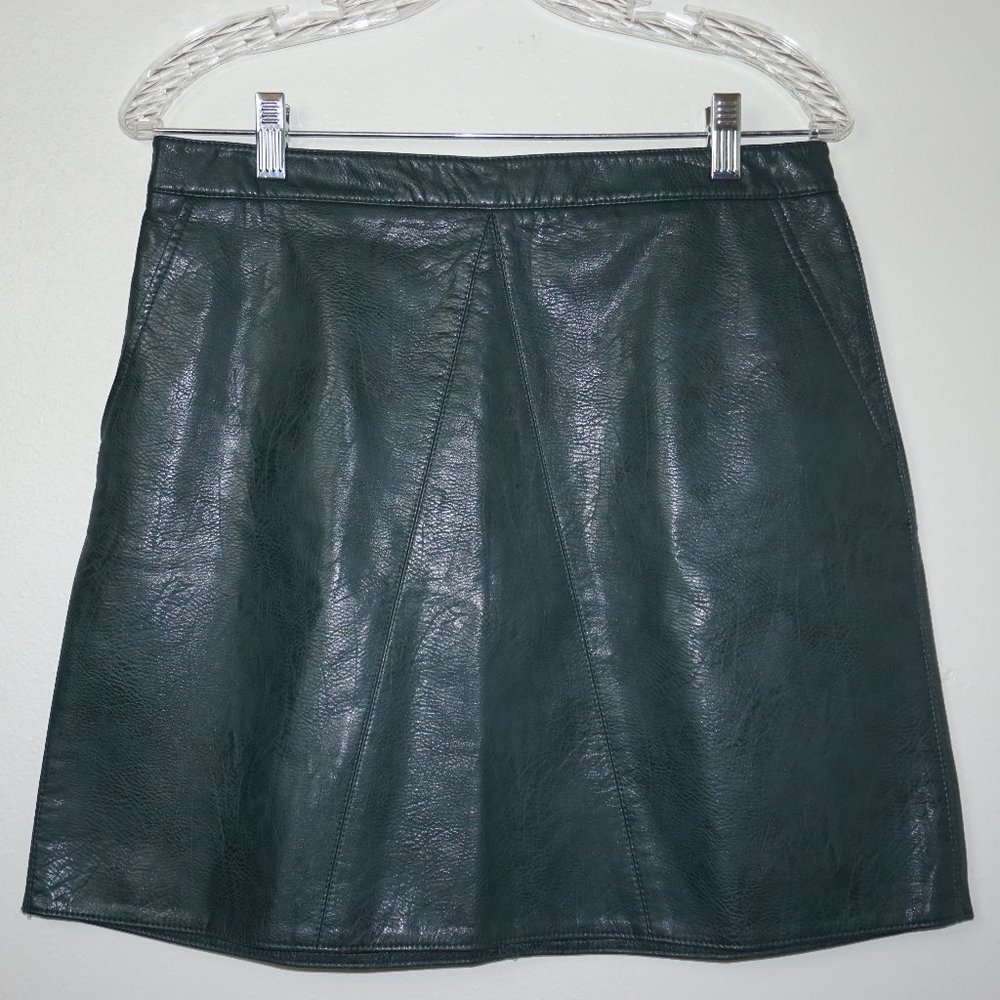 Zara Basic High Waisted Pleather A-line Mini Skirt